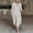 Gray, variant on Women's Long Sleeve Dress, Casual V-Neck Long Dress in Soft Cotton Linen Blend for Summer and Spring Wear