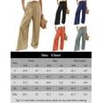 thumbnail image 7 of Mumubreal Women's Wide Leg Linen Pants Drawstring High Waist Palazzo Pants Flowy Beach Lounge Trousers with Pockets, 7 of 7