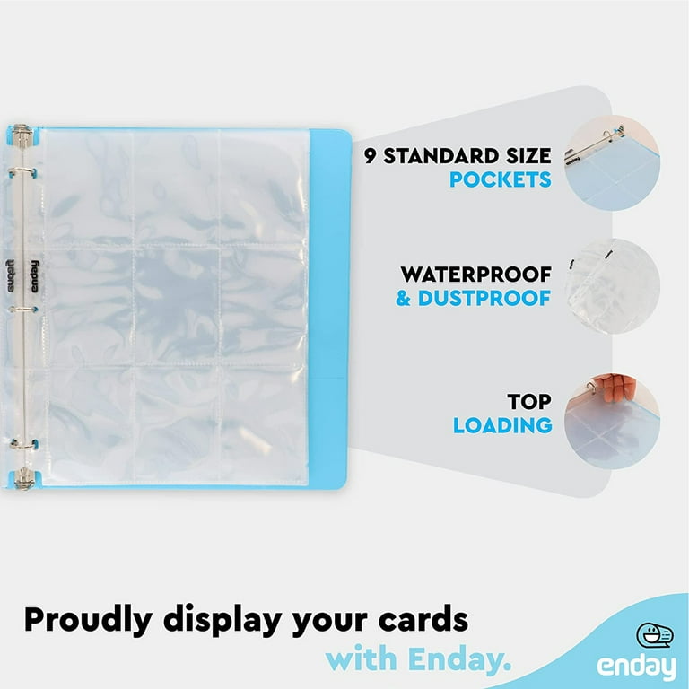 Enday Plastic Card Sleeves for 3 Ring Binder Sheets Pokemon, Baseball, NBA,  MTG Trading Card Sleeve Pages (50 Piece) - Walmart.com