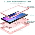 thumbnail image 3 of SaniMore for Lenovo Tab M10 (3rd Gen) 10.1" TB-328F 2022 Case, 3 Layers Multi-Functional [Built-in Kickstand] Heavy Duty Shockproof Rugged Protective Case for Lenovo Tab M10 (3rd Gen), Rosegold, 3 of 8