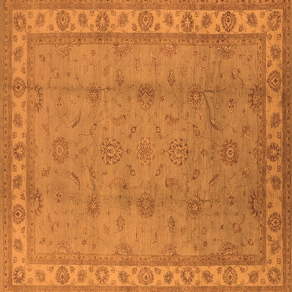 Ahgly Company Indoor Square Oriental Orange Traditional Area Rugs, 7' Square