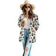 thumbnail image 2 of SCRAWLGOD Dog Paw Long Cardigan for Women Lightweight Open Front Jacket Coat Outwear Breathable Work Cardigan for Women Office Long Sleeve Sweatshirt Cardigan Women Size L, 2 of 7