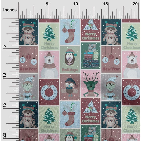 oneOone Cotton Flex Dark Rose Brown Fabric Christmas Theme Party Diy Clothing Quilting Fabric Print Fabric By Yard 40 Inch Wide