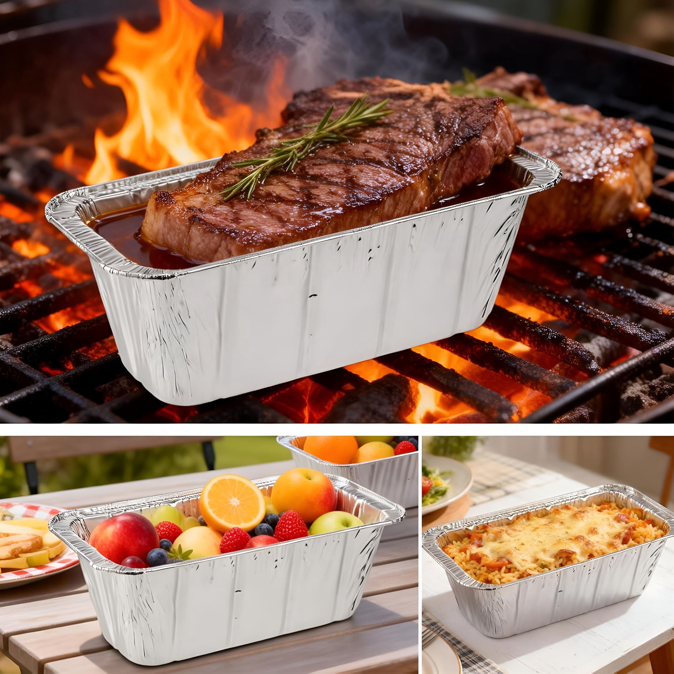 ACDANC 50-Pack Griddle Accessories for Blackstone - Grease Cup Liners Compatible with Blackstone 5017 Griddle, Aluminum Foil Drip Pan Disposable Grease Catcher Tray for 17, 22, 28, 36 Inch