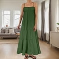 thumbnail image 2 of Vestido largo sin mangas de verano con tirantes finos y ribetes en contraste para mujer, 2 of 5