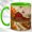 Green, variant on Autumn Red Barn Coffee Mug, Pumpkin Farm Mug, Ceramic 11 oz