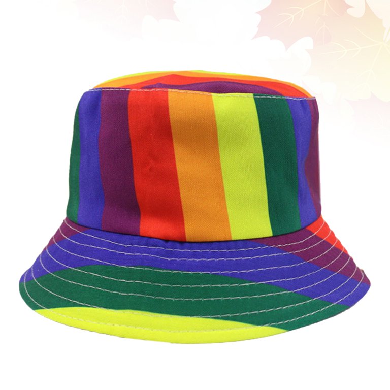 Rainbow Color Bucket Hat Fashion Sun Protection Hat Seven  display picture 3