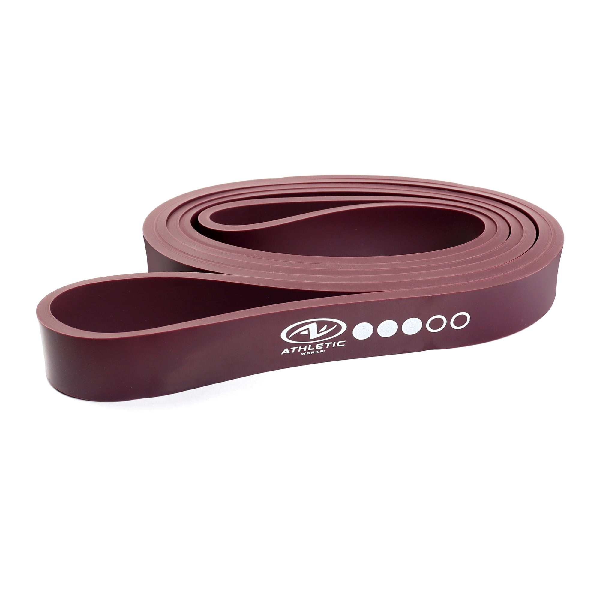 (4 pack) Athletic Works Resistance Bands, Medium, Natural Latex, 40inx0.86in, Purple