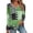 A-Green758, variant on Womens Long Sleeve Tees V Neck Color Block Print Shirt Loose Breathable Pullover Dressy Tops
