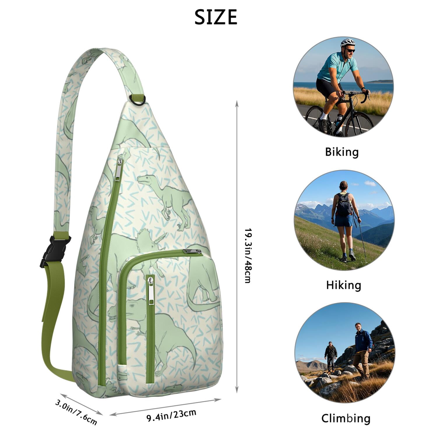 Cartoon Dino Sling Bag&nbsp;- Cute Dinosaur Print Crossbody Pack (Perfect Gift)