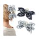 thumbnail image 1 of wonima44 Mesovor 2 Pack Bow Claw Clips Chiffon Cloth Butterfly Hairclips, Nonslip 5.1" Large Paisley Hair clips for Thin and Thick | Plastic Strong Hold Hair Jaw Clamps (White Cashew, Black Cashew), 1 of 1