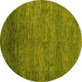thumbnail image 1 of Ahgly Company Indoor Round Abstract Yellow Modern Area Rugs, 6' Round, 1 of 4