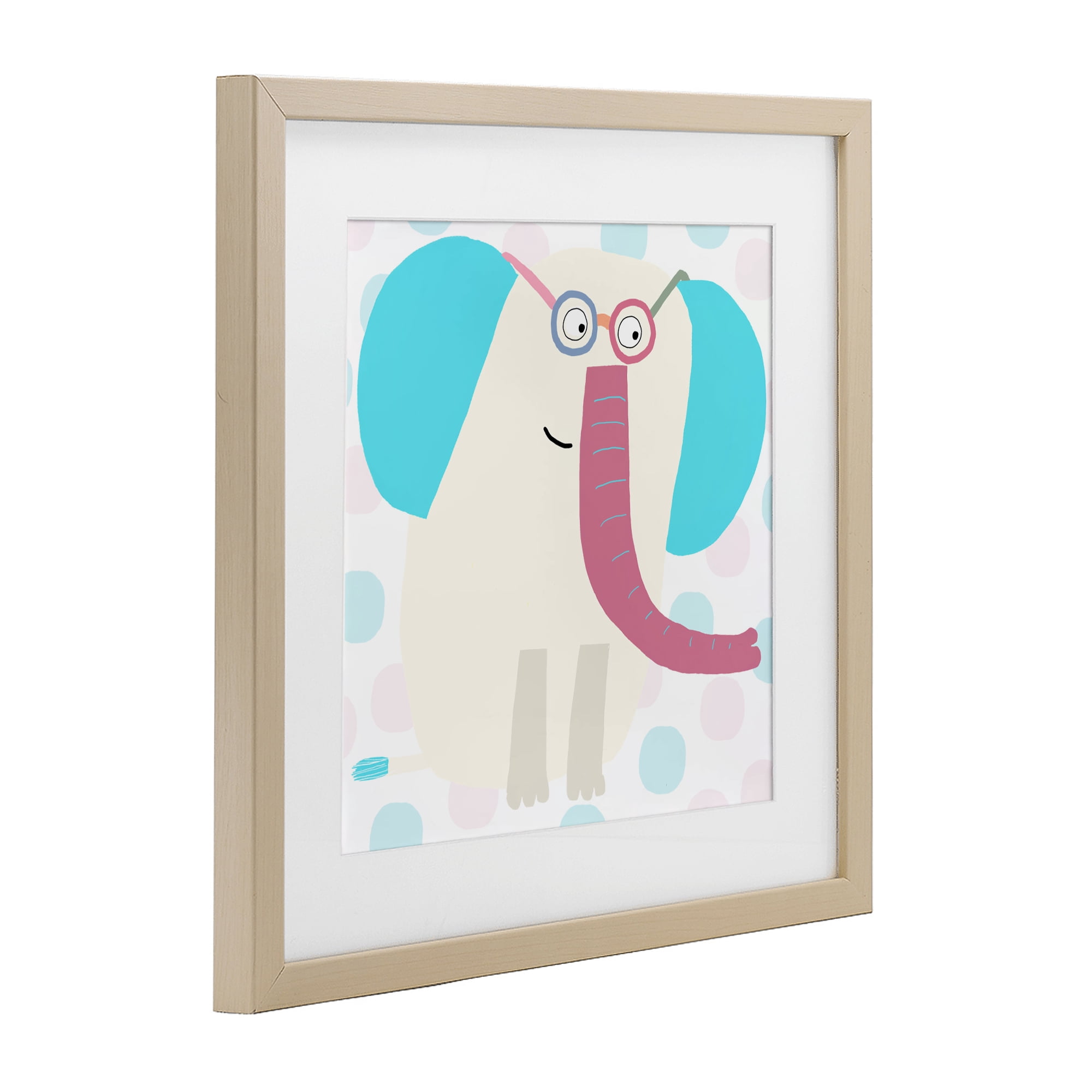 Stupell Industries Electric Blue Elephant Birch Framed Print Under Glass, design by Carla Daly