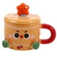 thumbnail image 3 of Bonita taza de cerámica con tapa, taza de café kawaii, taza de té, divertida y novedosa taza de desayuno para mujeres, niñas, niños, amigos, niños, regalo de cumpleaños de Navidad, 3 of 8