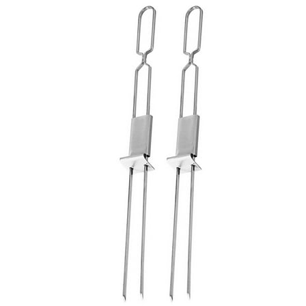 Barbecue Sign 2 Pcs Roasting Supplies Skewers Chicken Spatchcock Stainless Steel