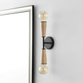 thumbnail image 6 of JONATHAN Y Katia 5.13" 2-Light Modern Designer Iron/Wood Double Sided Hourglass LED Sconce, Light Brown/Black, 6 of 11