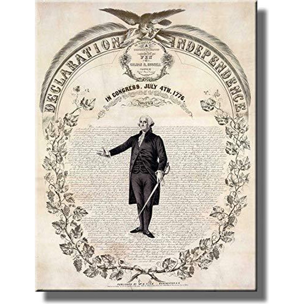 Declaration of Independence Washington Vintage Picture on