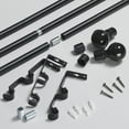 thumbnail image 3 of Mumo Matte Black 5/8" and 5/8" Adjustable Curtain Rod Set, 16-78", 3 of 5