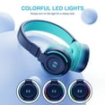thumbnail image 5 of Seenda Kids Bluetooth Headphones for Girls Boys, Wired & Wireless Headphones for Kids with Microphone, 85/94dB Safe Volume, Colorful LED Light, 35Hrs Playtime, Back to School Gifts for Kids, 5 of 10