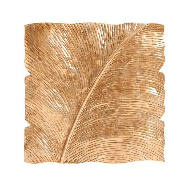 Howard Elliott Collection 35104 Square Leaf Antique Gold Wall Art