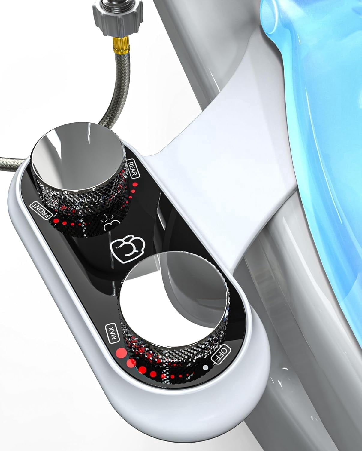 Clear Rear Bathroom Water Bidet Attachment with Self-Cleaning Nozzles