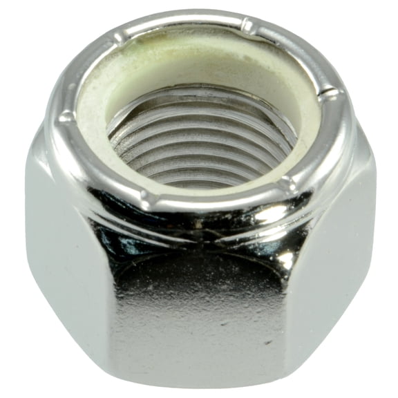 5/8"-18 Polished 18-8 Stainless Nylon Insert Lock Nuts (3 pcs.)