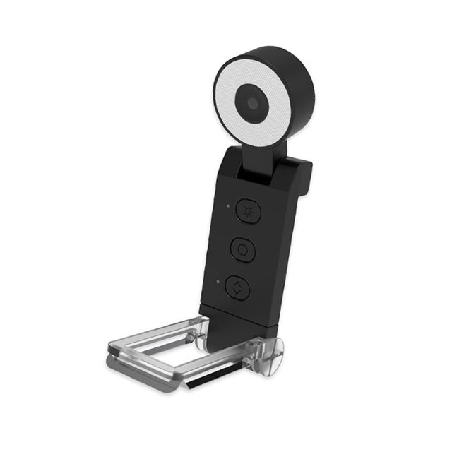 KLKCMS Lampe de Lecture Compacte Rechargeable pour Lecteurs Amateurs de Livres Trains Rond Noir