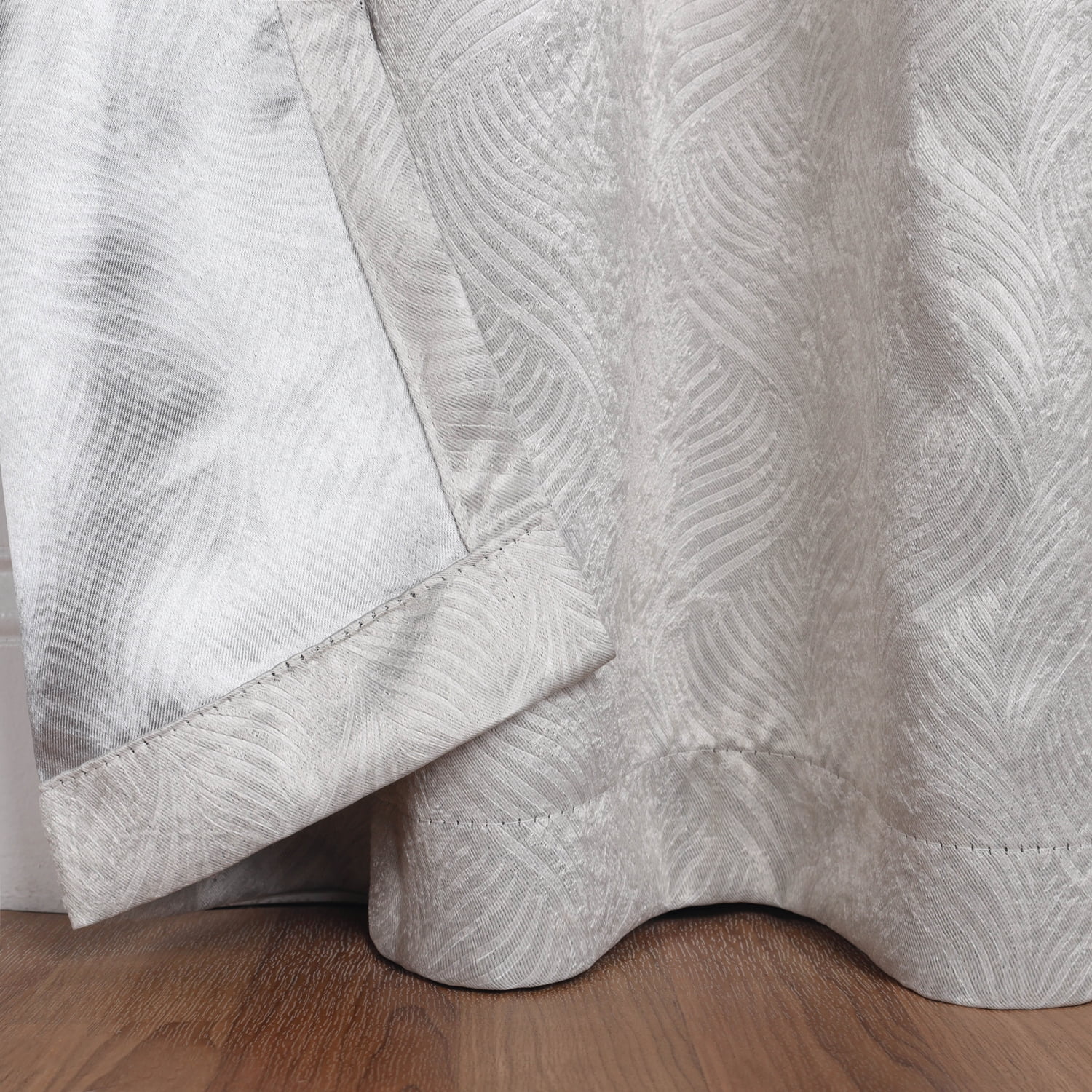 Geometric Wave Blackout Curtain Panels, 26" x 84", Ivory by Blue Nile Mills