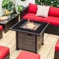 thumbnail image 2 of Costway 32'' Propane Fire Pit Table 50,000 BTU Square Firepit Heater w/ Lava Rocks Cover Mix Grey, 2 of 9
