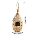 thumbnail image 3 of KMWGRE Hand Woven Natural Straw Gourd Bird Outdoor Garden Decoration Hanging Hut for Wild Birds Breeding Nesting Roosting Habitat D 22X11.5xm, 3 of 4