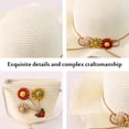 thumbnail image 3 of Sombrero de 56-58cm de circunferencia para mujer, protector solar, sombrero de paja de ala ancha y bolsa de paja, conjunto de sombrero para el sol para vacaciones de verano, 3 of 5