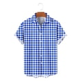 thumbnail image 5 of Guluxicc Men's Plaid Lounge Shirts Button Down Collared Short Sleeve Summer Casual Tops for Everyday Outfits, 5 of 6