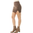 thumbnail image 6 of Made by Olivia Women's High Waist Faux Suede Side Split Bodycon Short Mini Skirt, 6 of 7
