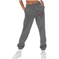 thumbnail image 4 of Baggy Sweatpants for Women Cute Print Elastic Waist Cinch Bottom Pants with Pocket Fall Casual Loose Running Trousers, Dark Gray, L, 4 of 4