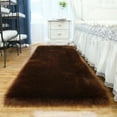thumbnail image 3 of FUDAKUNA Soft Comfortable Plush Area Rugs 48 x 24inch Faux Fur Sheepskin Shaggy Brown Carpet for Bedroom Living Room Nursery, 3 of 6