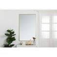 thumbnail image 2 of Metal frame rectangle mirror 30 inch in Brass, 2 of 5