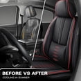 thumbnail image 6 of 2015 for Chrysler 200 Car Seat Cover, Black and Red Edges Car Seat Covers, PU Leather 5 Seats Full Set With a Headrest and Lumbar Support Waterproof, Only 4 DOOR SEDAN, Airbag-Compatible, 6 of 8