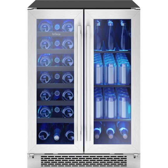 Zephyr Bwb24c32ag Brisas 24" Wide 21 Bottle Capacity 64 Can Capacity Beverage Center -