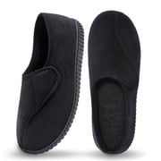 Diabetic Slippers Shoes for Men Arthritis Edema Adjustable Closure Memory Foam House Shoes, Black 13
