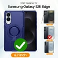 thumbnail image 4 of Oupeigar for Samsung Galaxy S25 Edge With 360°Spin Stand,Fit for Magsafe,Military Grade Protection,Shockproof Phone Case With Kickstand-Blue, 4 of 8