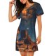 thumbnail image 2 of Fotbe Cowboy Boots Under Starry Sky Bata de Dormir para Mujer con Estampado, Camisón de Algodón de Manga Corta, Ropa de Dormir Casual, 2 of 6