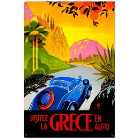 Past Time Signs VXL081 Greece Auto Travel Foreign Language Metal