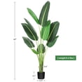 thumbnail image 5 of 60 inchs Artificial Tree Bird of Paradise Artificial Plant, 5ft Faux Plant Fake Banana Tree Plant with Pot, Large Artificial Plants with 8 Trunks for Home Office Decor, 5 of 9