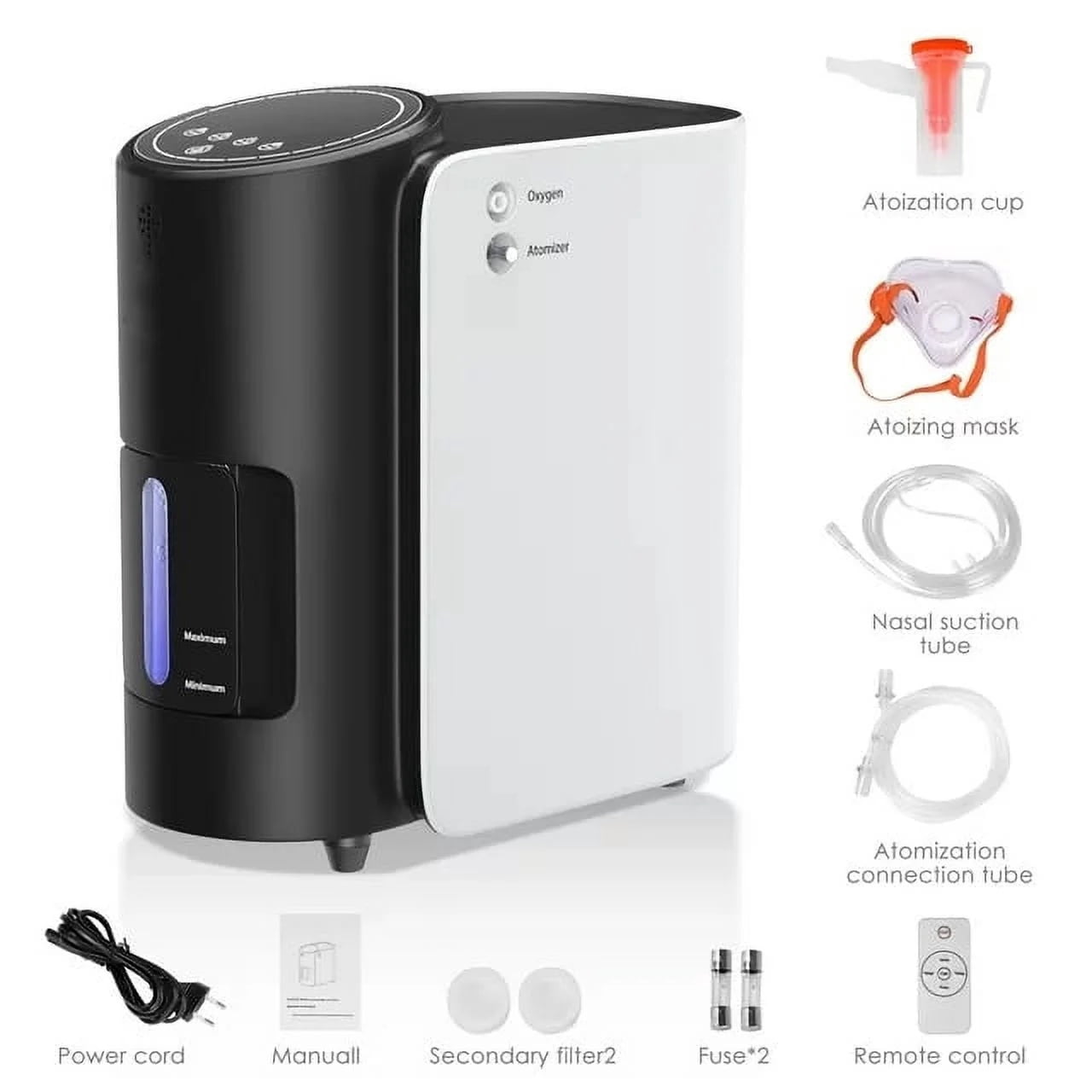 KETAN 2 in 1 Por/table with full part Oxygen Machine-Ac adapter for Home Use Accessories, 1-7L/min