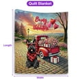 thumbnail image 5 of Be My Valentine's Scottish Terrier Truck Full of Love Flower Balloon Quilt Blanket Scottie Dog Lover Gifts Cozy Comforter Throw Blanket - 02029, 5 of 5