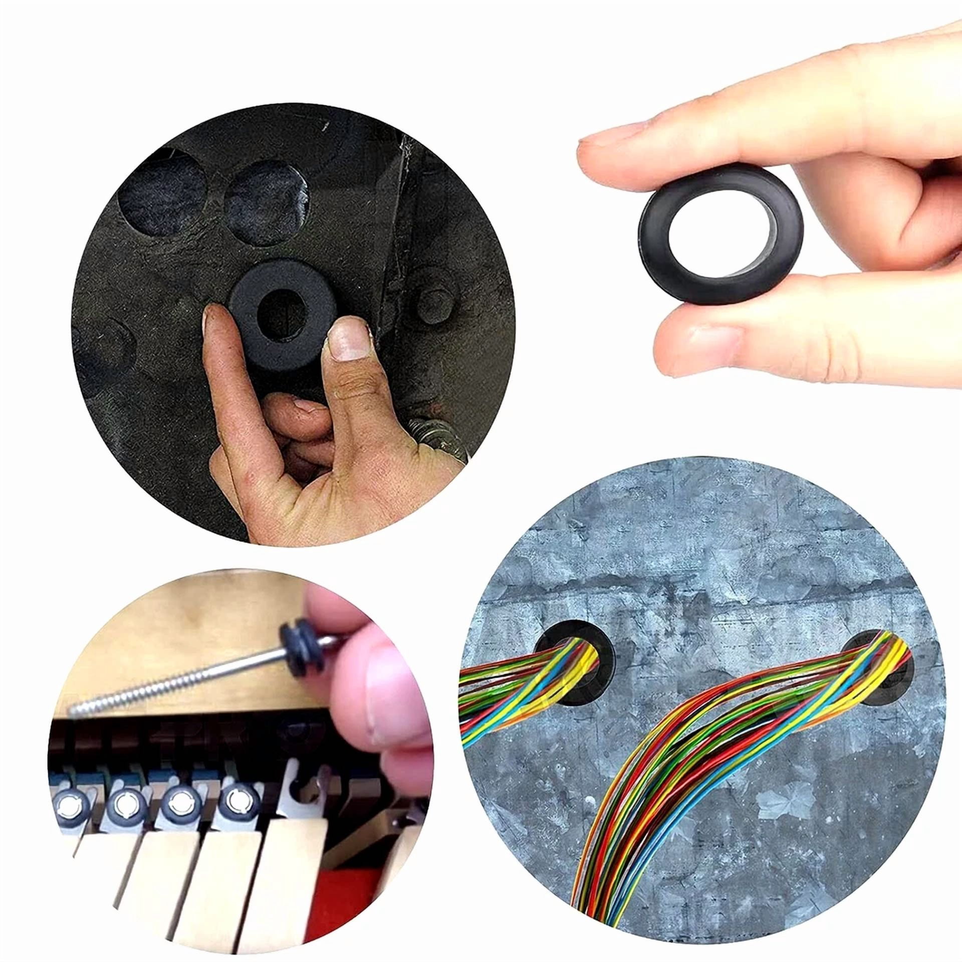 CIRCLE- 170Pcs Rubber Grommet Firewall Hole Plug Electrical Wiring Gasket Assortment Kit