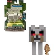 Minecraft Hostile Wolf Action Figure & Accessory with Portal Piece, 3.25-in Scale Toy
