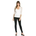 thumbnail image 2 of Fashion Secrets Junior's Sheer Chiffon Bolero Shrug Jacket Cardigan 3/4 Sleeve (XXX-Large, Ivory), 2 of 3