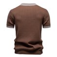 thumbnail image 6 of BUWTTER Mens Relaxed Polo Shirts Short Sleeve Solid Color Business Tops Dressy Work Casual Lapel Shirts Coffee L, 6 of 8