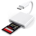 thumbnail image 3 of Lector de tarjetas SD, adaptador de lector de tarjetas de cámara de tarjeta micro SD, lector de tarjetas SD Lightning para iPhone, adaptador de tarjeta de memoria para fotografía, plug and, 3 of 7